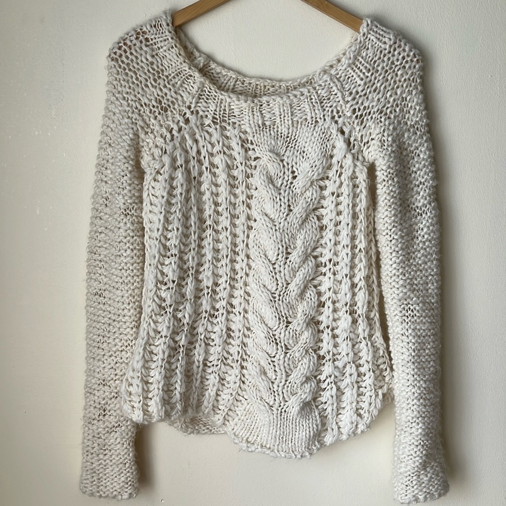 Free People boat neck chunky sweater